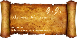Gévay József névjegykártya